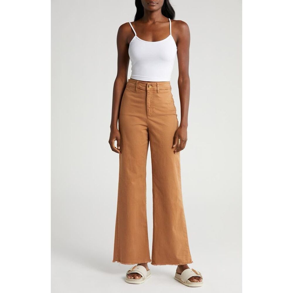 Marine‎ Layer Bridget High Waist Raw Hem Wide Leg Pants Size 4